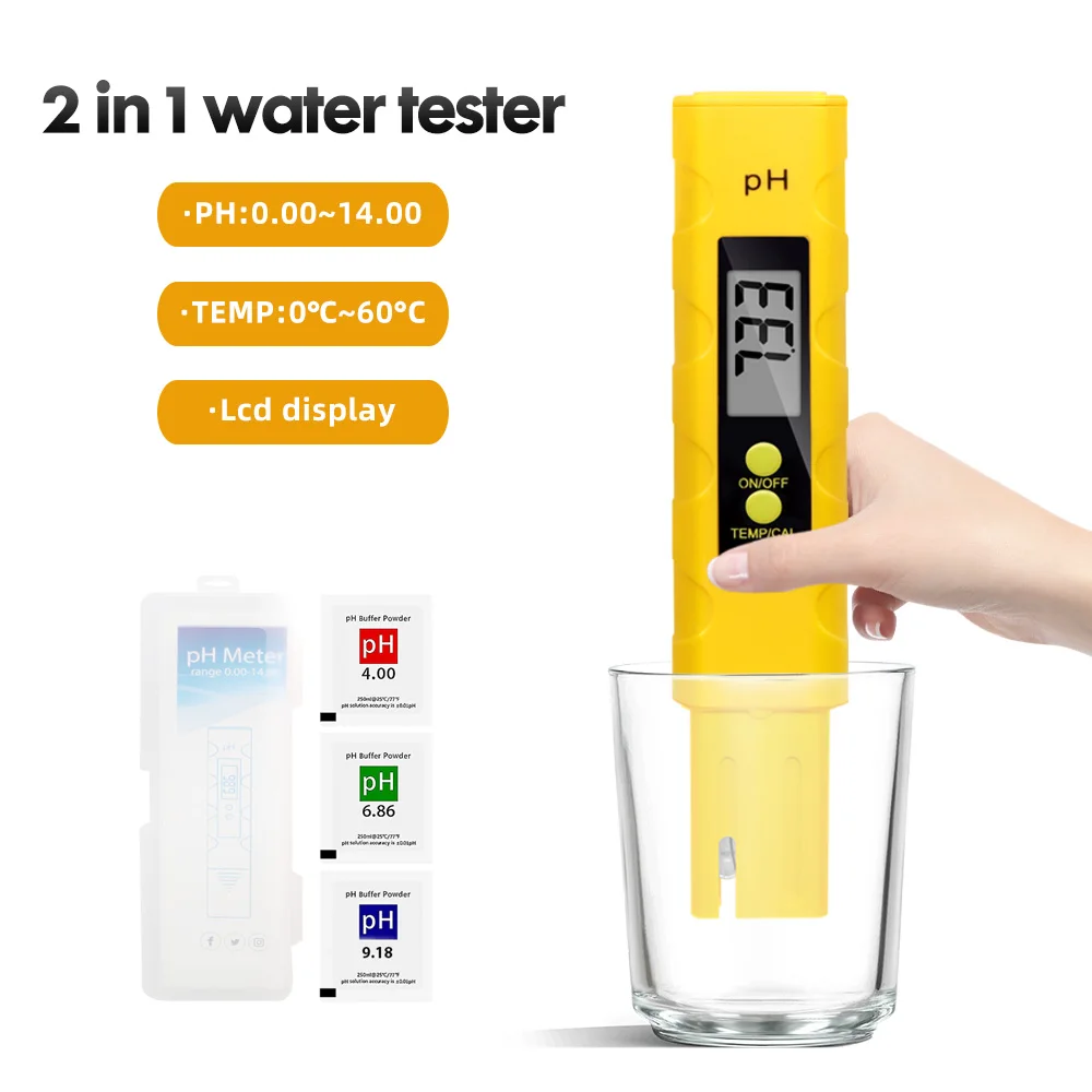 

Digital PH Meter Acidity Tester Accuracy 0.01 Water Quality Test Purity Monitor 0.01 PH Detector for Aquarium Wine Urine