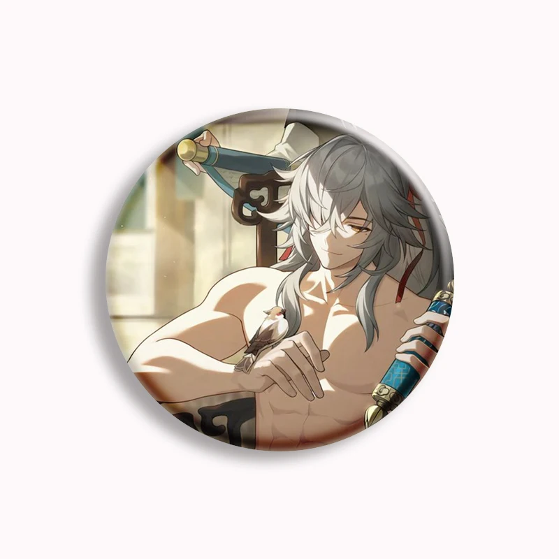 Game Honkai Star Rail Character Jingyuan Button Pin Creative Cartoon Fanart Badge Brooch Bag Decor Gamer Friends Fans Gift 58mm