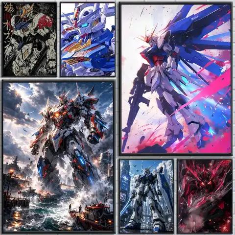 Gundam Mobile Suit Anime Poster Virtue HD Canvas Wall Art Waterproof Print For Bedroom Living Room Decor Gift