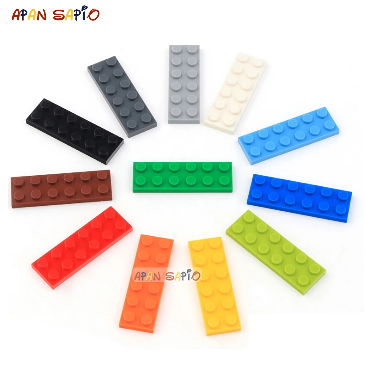 200pcs DIY Building Blocks Thin Figures Bricks 2x6 Dots 12Color Educational Creative Toys for Children Size Compatible With 3795