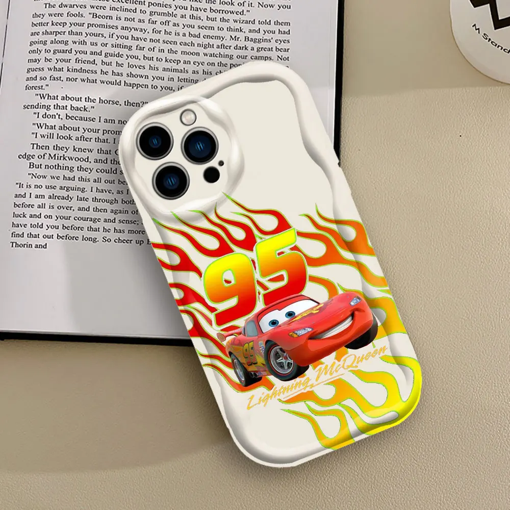 Disney Cars Lightning McQueen Phone Case For iPhone 15 14 13 12 11 Pro Max Mini 7 8 Plus X XS XR SE Cool 3D Wave Silicone Cover