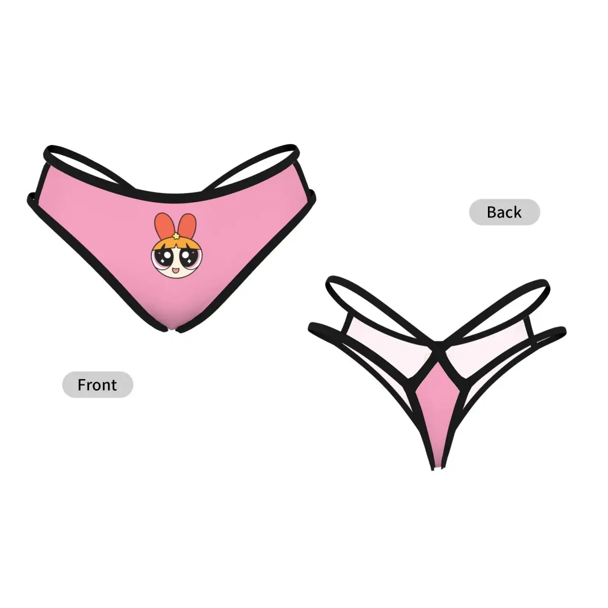 G-String Funny Low Waist Sexy P-Powerpuffs Girl Cartoon Thongs Thong Women Underwear Soft Underpants Women's