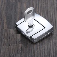 1 Juego de cerradura de seguridad + 1 llave, caja de palanca de Metal, pestillo con hebilla, pestillo de seguridad, archivador de gabinete, cajón, hogar/oficina, 46*45mm