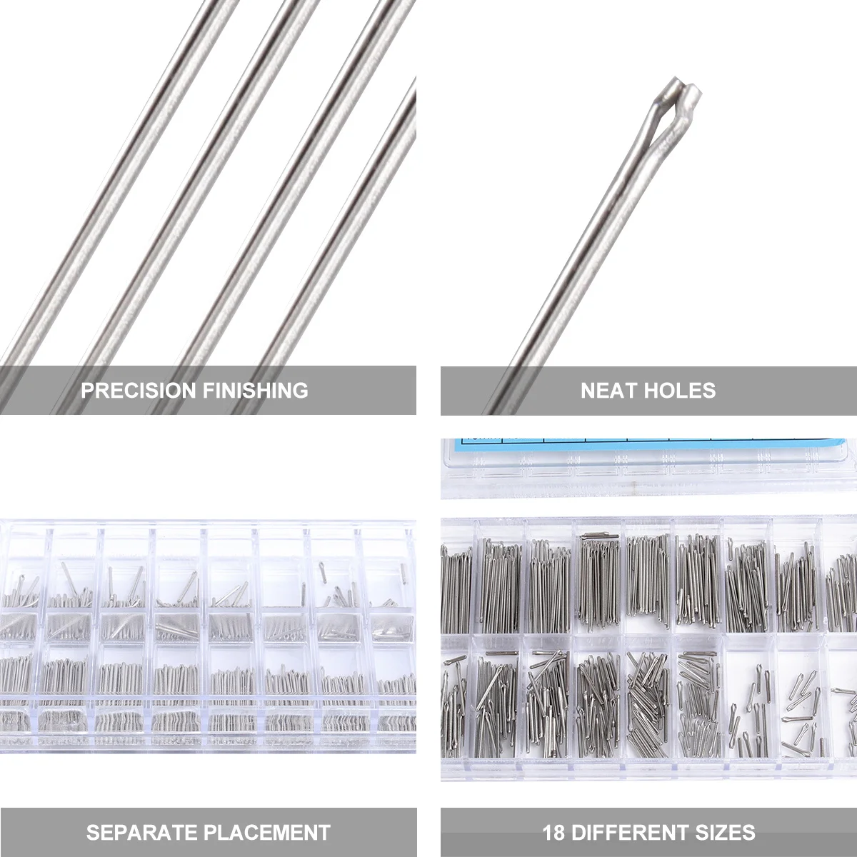

360Pcs Stainless Steel Watch Band Link Cotter Spring Bars 18 Sizes 6mm-23mm Repair Replacement Pins Tools Watch Pin Spring Bar