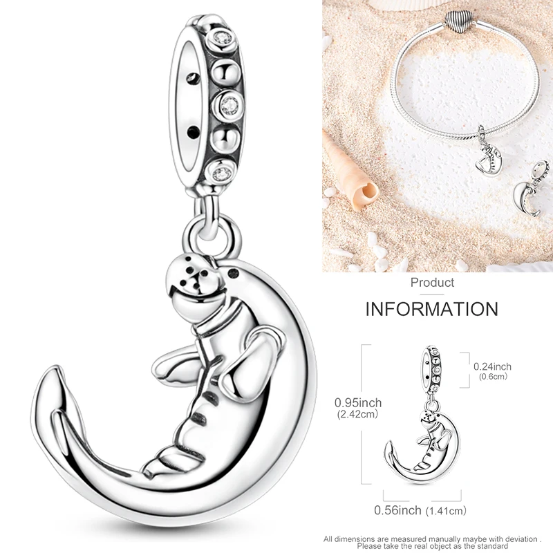 NEU 2026 925 Sterling Silber Anhänger Ozean Schildkröte Strand Frucht Muschel Blau Passend für Original Armreif Armband Halskette DIY Schmuck Geschenk – Detail 15
