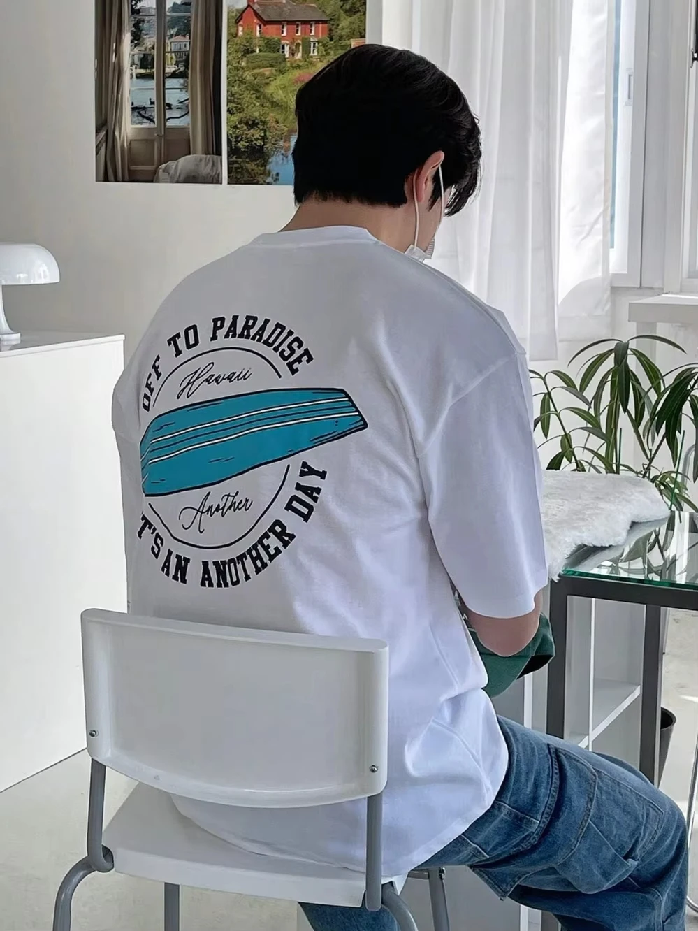 

Casual Summer Men's Letter Simple Printed Round Neck T-shirt Breathable Cotton Loose Soft Outdoor Street Handsome Short Sleeve