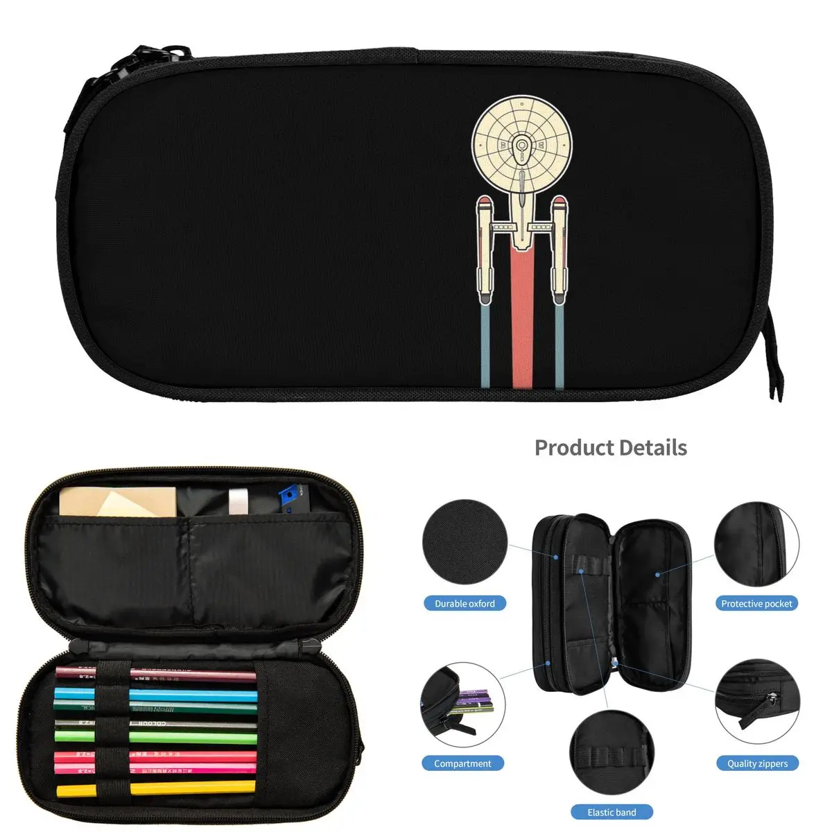 

USS Enterprise Star Trek пеналы для студентов подарки коробка для ручек пенал большая сумка для хранения карандашей держатель для ручек