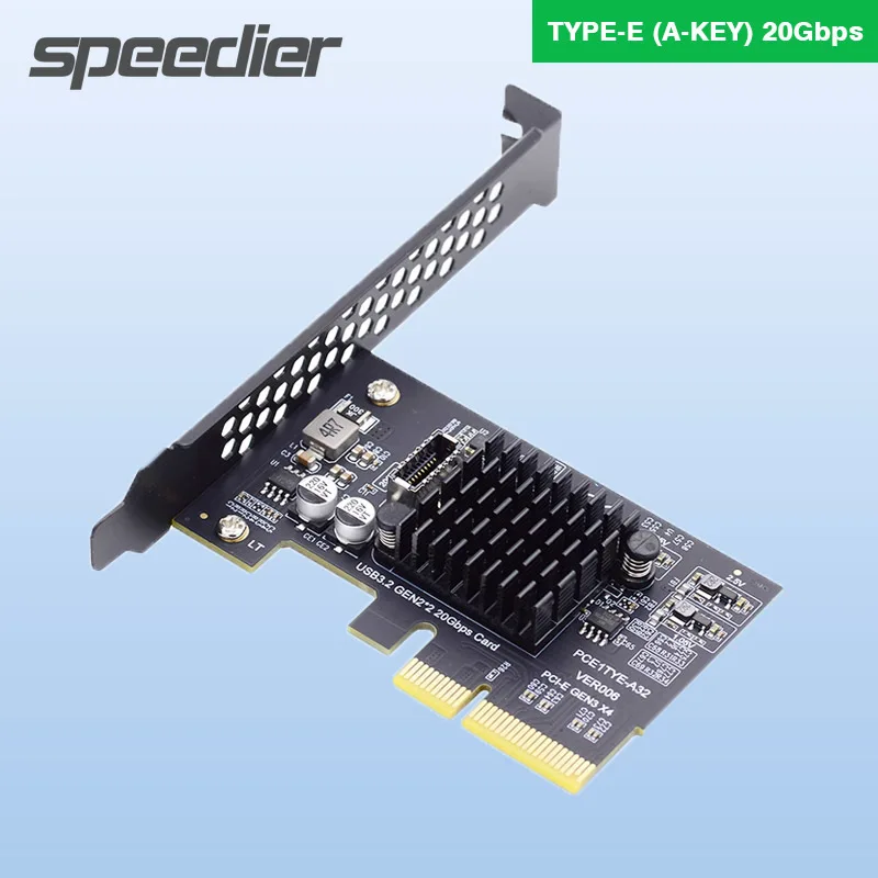 

PCI-E USB 3.2 GEN2*2 20Gbps TYPE E Expansion Card PCI Express 3.0 X4 to TYPE-E (A-Key) Adapter Card PC Front Panel Type C Riser