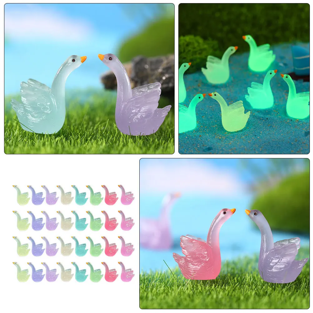 

32 шт. Декоративные лебеди для сада, элегантные рождественские украшения, центральные элементы для столов, маленькие фигурные статуэтки, миниатюрные лебеди