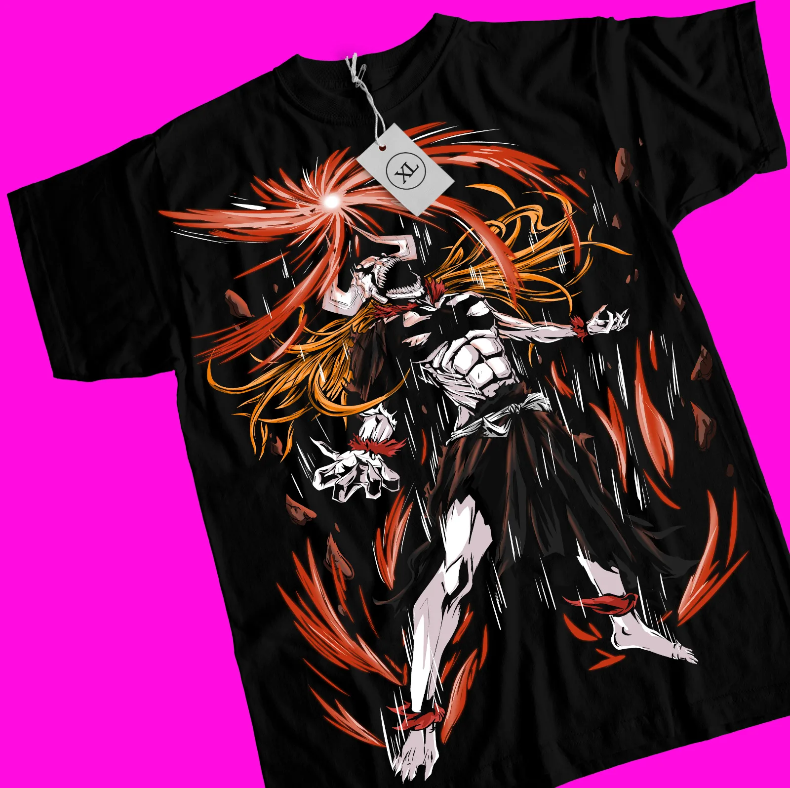 Bleach Ichigo Kurosaki T-shirt Manga Strip Horror Anime Gift Shirt Tee All Size