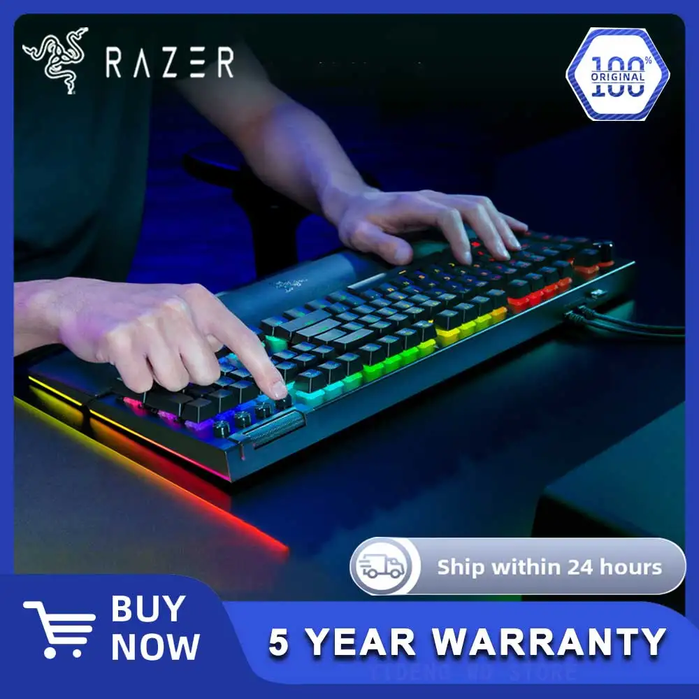 

Проводная механическая игровая клавиатура Razer BlackWidow V4 Pro: линейная и бесшумная — колпачки для клавиш Doubleshot ABS — командный циферблат — Chroma RGB