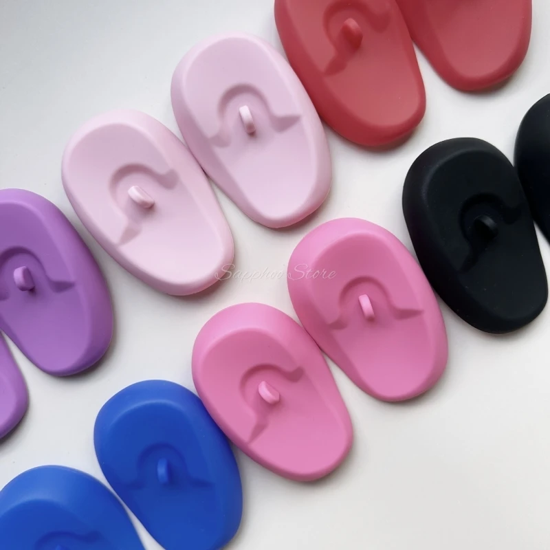 4 Pair Silicone Hair Dye Ear Cover Shower Waterproof Hair Coloring Ear Protector Cover Caps Pretty Pro Hair Salon Earmuffs
