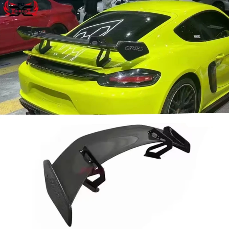 

Dry Carbon Fiber RS Style For Porsche Cayman 718 Boxster GT4 Rear Trunk Wing Rear Spoiler