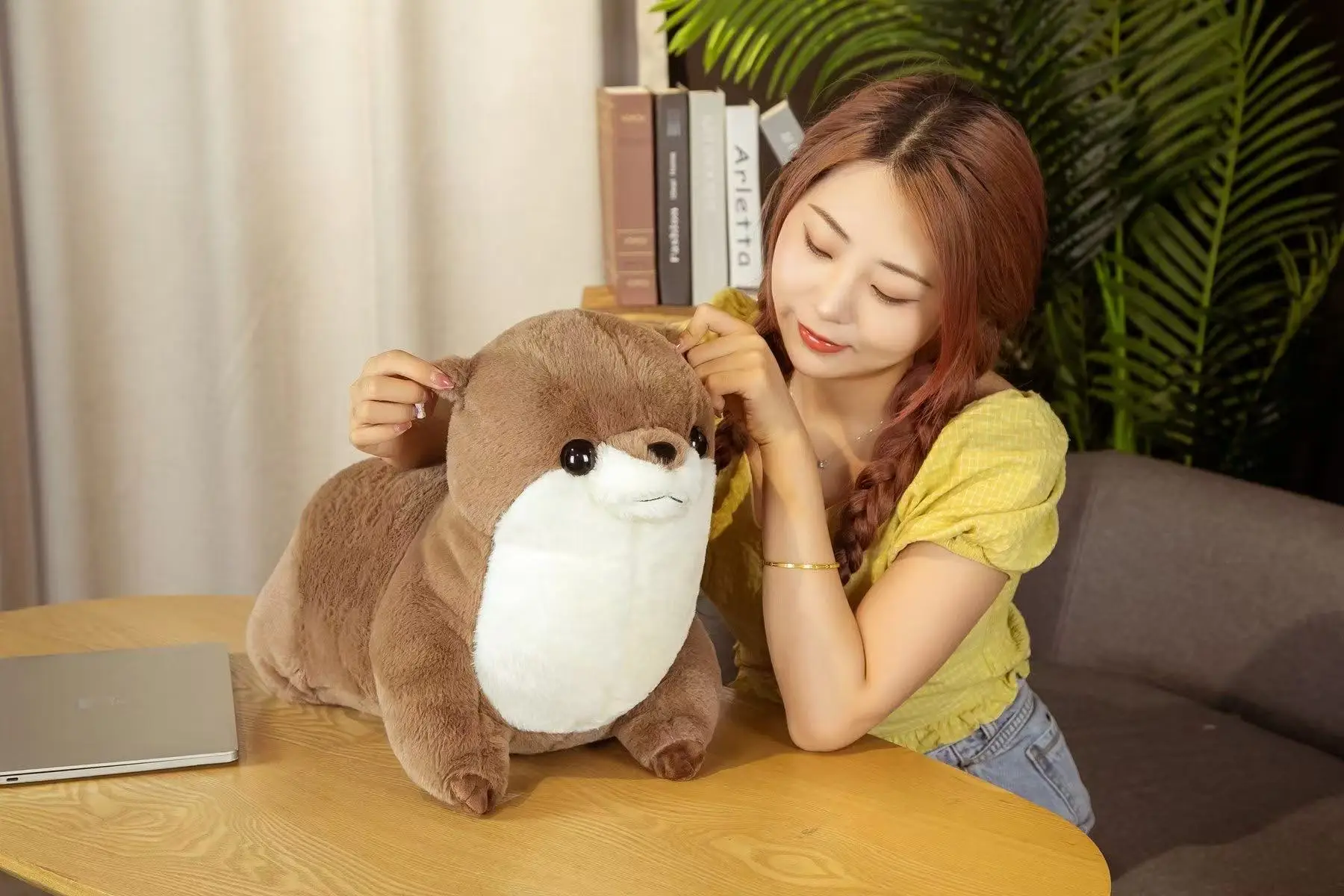 50/65 cm simulierte Meerotter-Plüschtierfigur, niedliches Cartoon-Anime-Kissen, Kissen, Heimdekoration, Kindergeburtstagsgeschenk