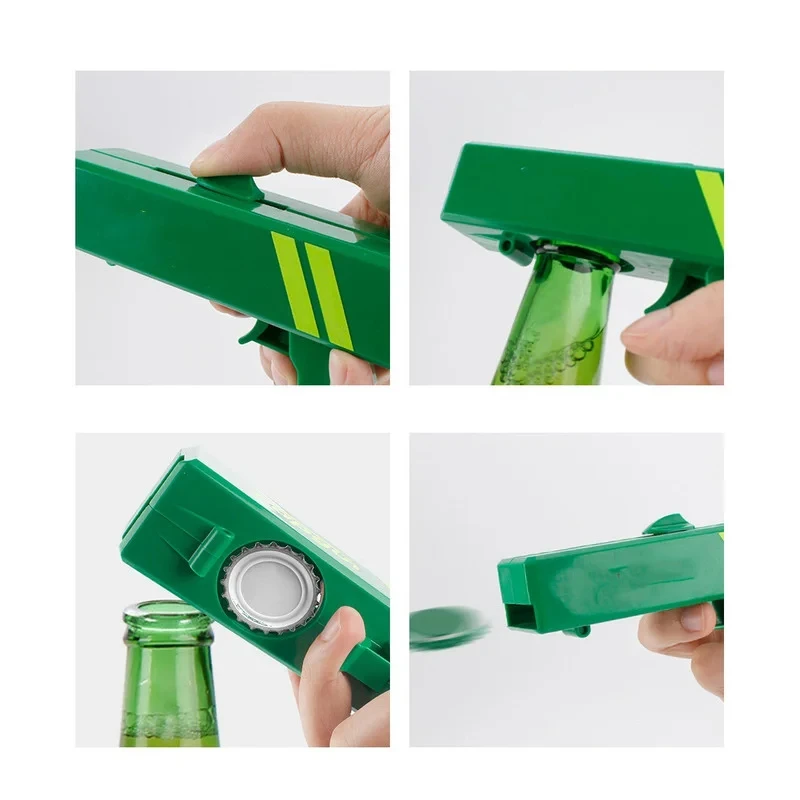 Portable Bottle Beer Opener Cap Gun Launcher Shooter Party Supplies Drinking Game Funny Toy Bar Tool Kitchen Gadget Accessories