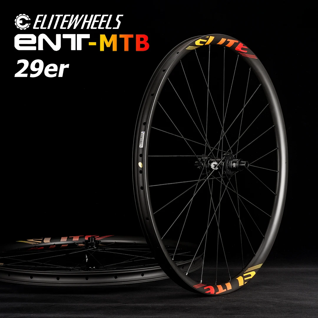 Elitewheels 29er ultraleve mtb rodas de carbono 28h 27 30 35mm largura hookless xc mountain bike rodado m11 cubo de tração reta