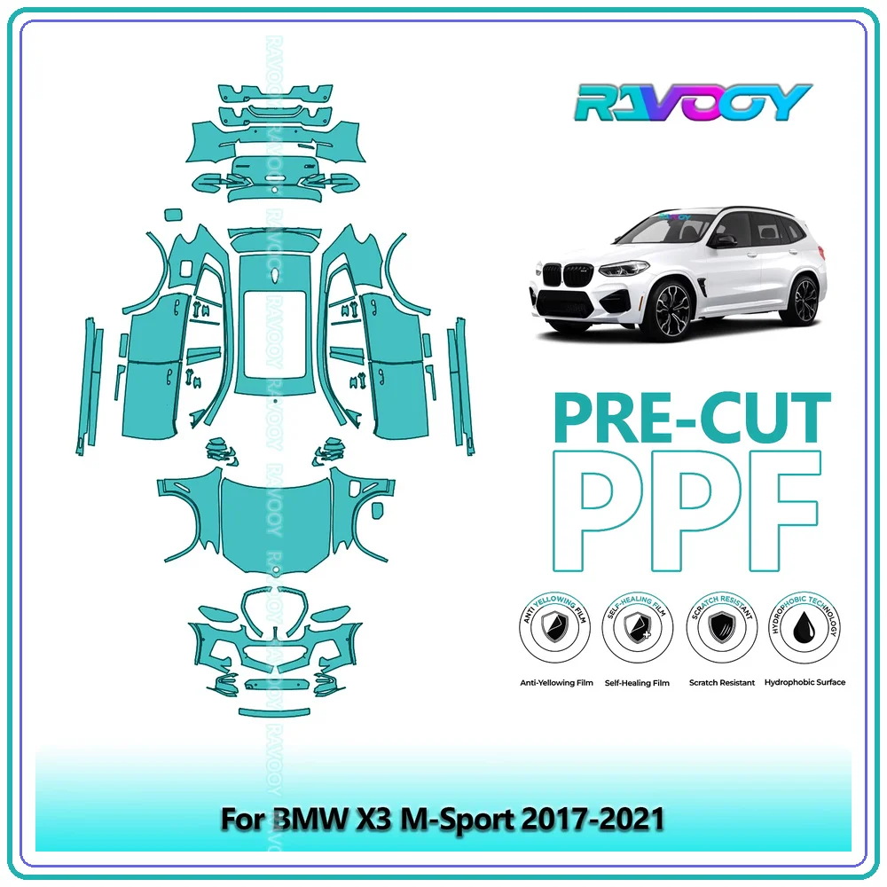 For BMW X3 M-Sport 2017-2021 Precut TPU Paint Protection Film PPF Full Body Kit Clear Bra Stone Guard EU UK
