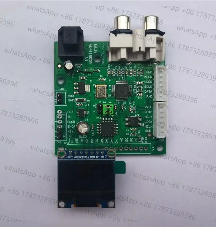 AK4118/ Fiber/coaxial /I2S Input/turn I2S Output Digital Receiving Board, Soft Control/sampling Display