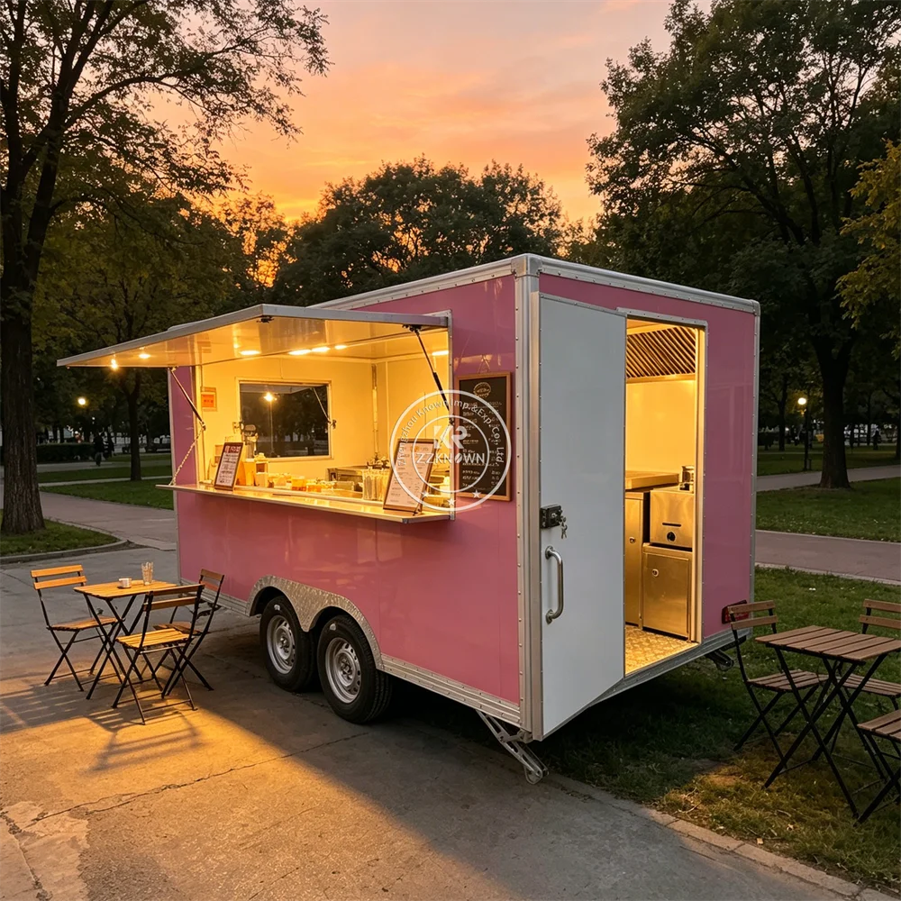

Luxury Food Trailer Mobile Ice Cream Donut Food Truck Mobile Luxury Ice Cream Cart With Fully Equipped Kitchen