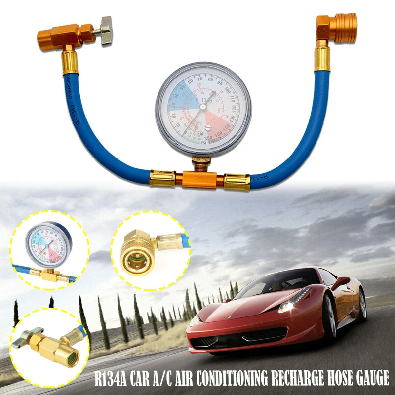 New Refrigerant Recharge Ac Air Kit R134A 134A Car Conditioning Hose Con Refill Gauges R12 Gas Charging 30Lb Filler Sealant Line