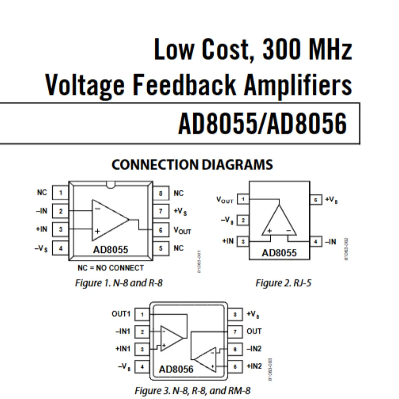 Low Cost 300 MHz Voltage Feedback Amplifiers AD8055ARZ