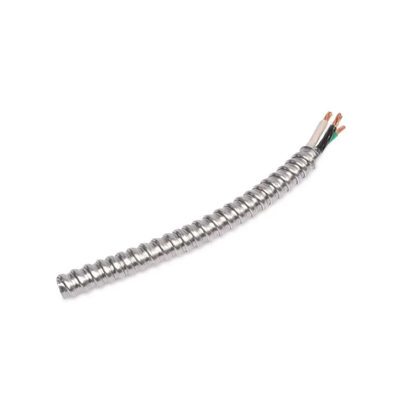 Cable with Ground, Aluminum Armored, Stranded Copper Conductor (85Ft Cut)，home.