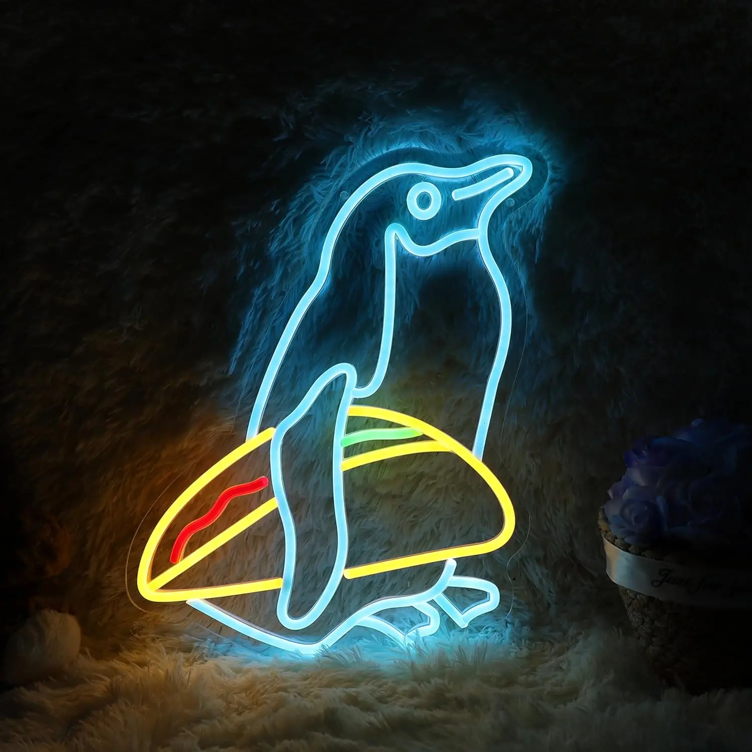 

Penguin Tacos Neon Sign Dimmable Neon Lights for Shop Cafe Man Cave Kitchen Restaurant Decor Aesthetics Draw Birthday Gifts