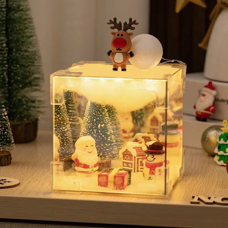 

DIY Рождественский куб Ночник Игрушечный материал Комплект DIY Рождественская вечеринка Хэллоуин Куб Зеркало Ночник Рождественский подарок для детей