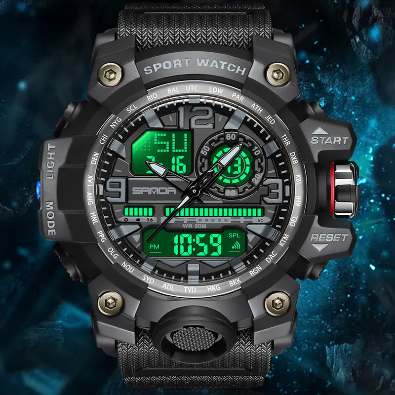 SANDA Brand G- Style Military Watch Men Digital Shock Sports Watches For Man Waterproof Electronic Wristwatch Mens 2024 Relogios