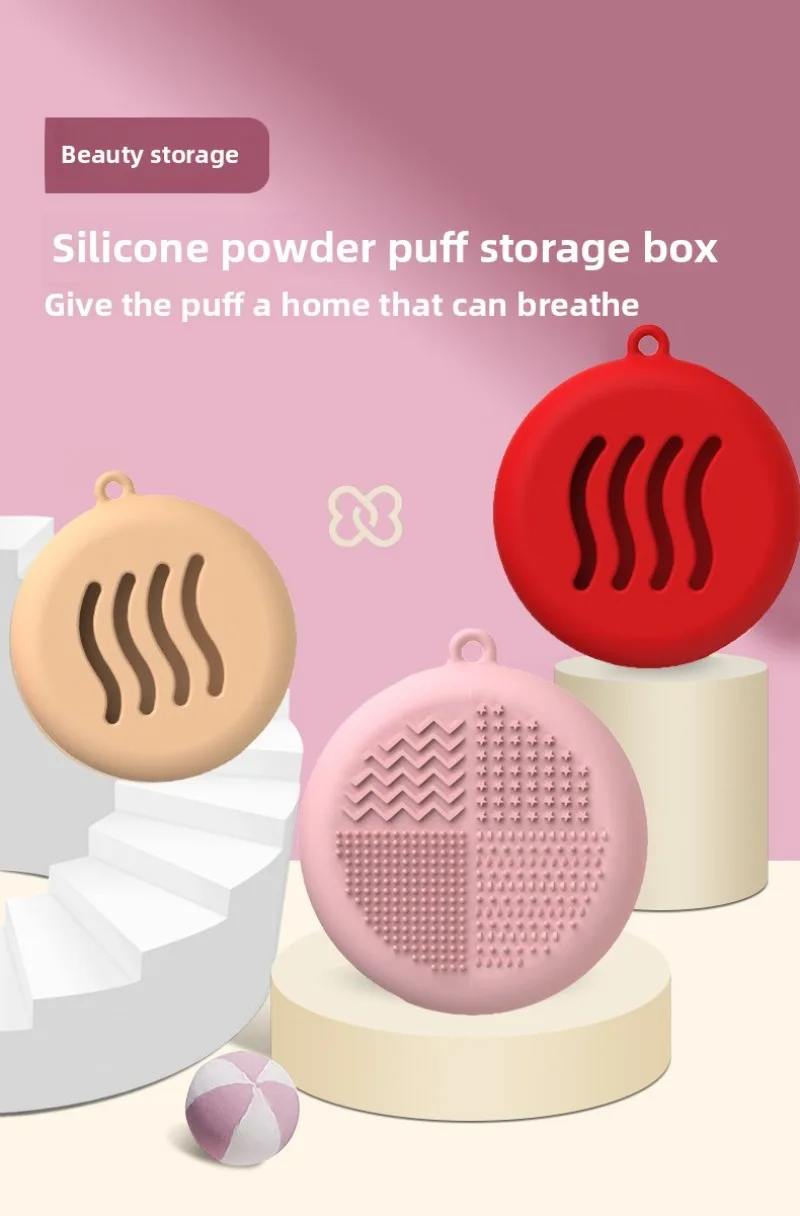 1 stks make-up spons houder milieuvriendelijke siliconen multi-gat schoonheid ei opbergdoos reizen draagbare cosmetische bladerdeeg houder doos