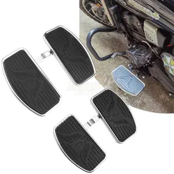 Black Motorcycle Adjustable Rear Passenger Front Footrest Rider Driver Foot Rest Pegs Floorboards Universal