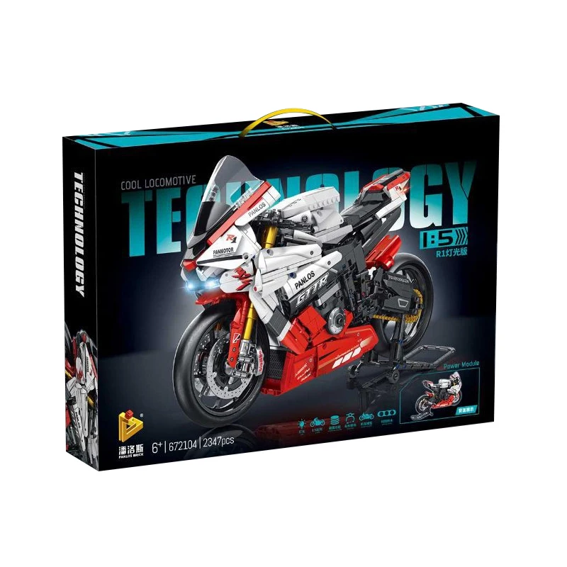 

IN STOCK 2347pcs High Tech Light Motorcycle Building Blocks Model MOC Technical Sports Car Bricks Toys for Children Gift Set