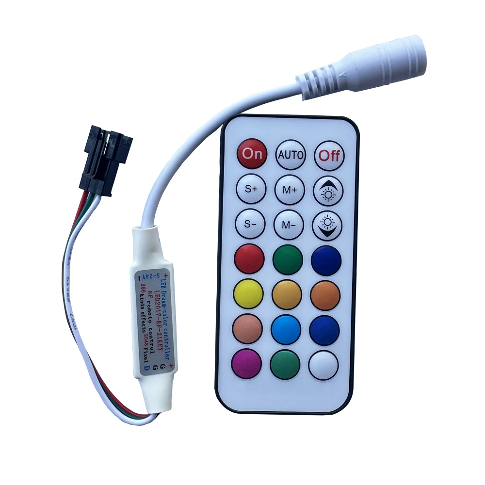 DC5-24V 21Key USB/DC Led Controller Mini Pixel Dimmer 3Pin 4Pin For WS2812/WS2811/SK6812 Strip Light RF Remote Wireles remote co