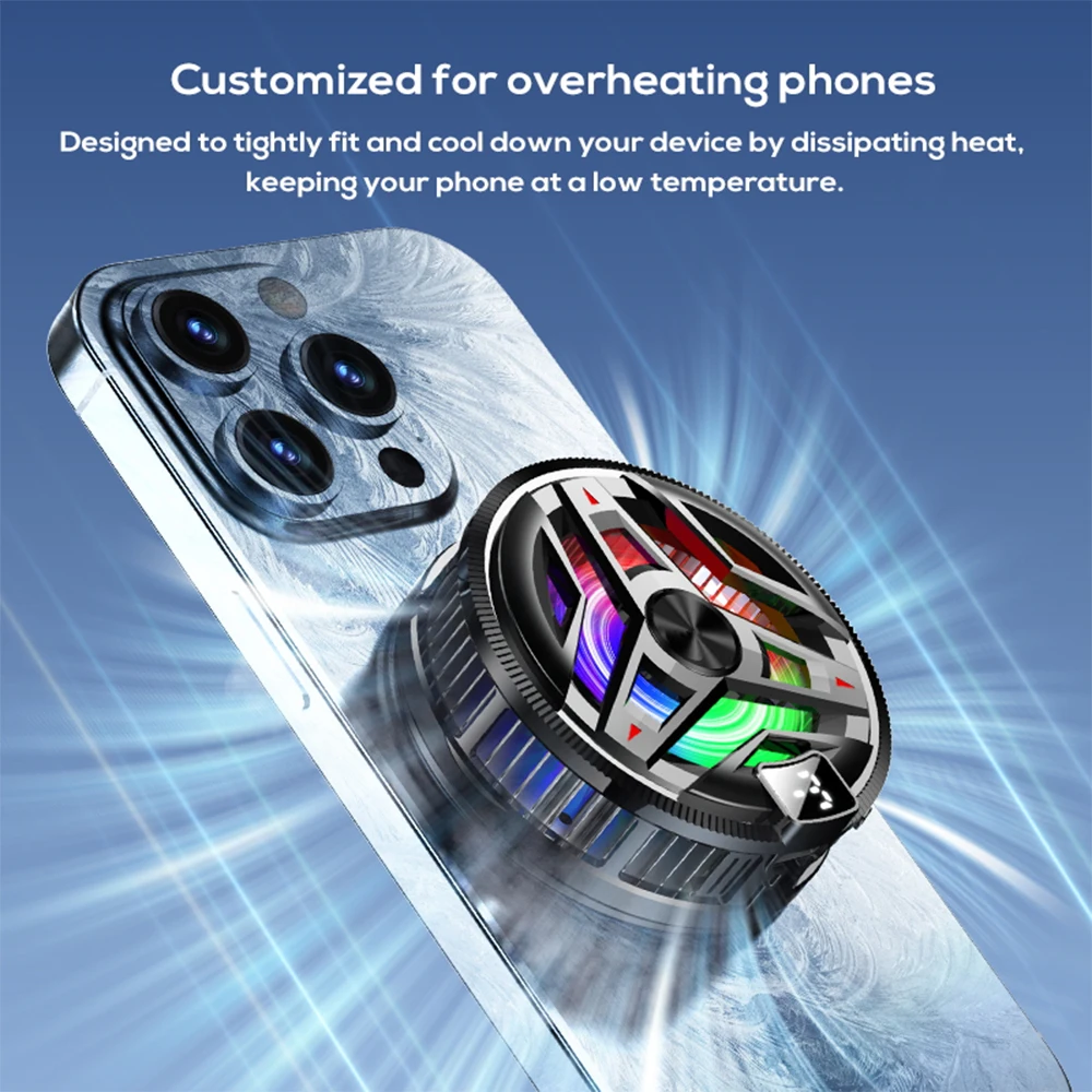 Elough FC68 الهاتف المحمول مبرد الثلج المغناطيسي مروحة التبريد المبرد ل PUBG الألعاب الخلفي كليب بالوعة الحرارة باردة للهواتف الذكية #5