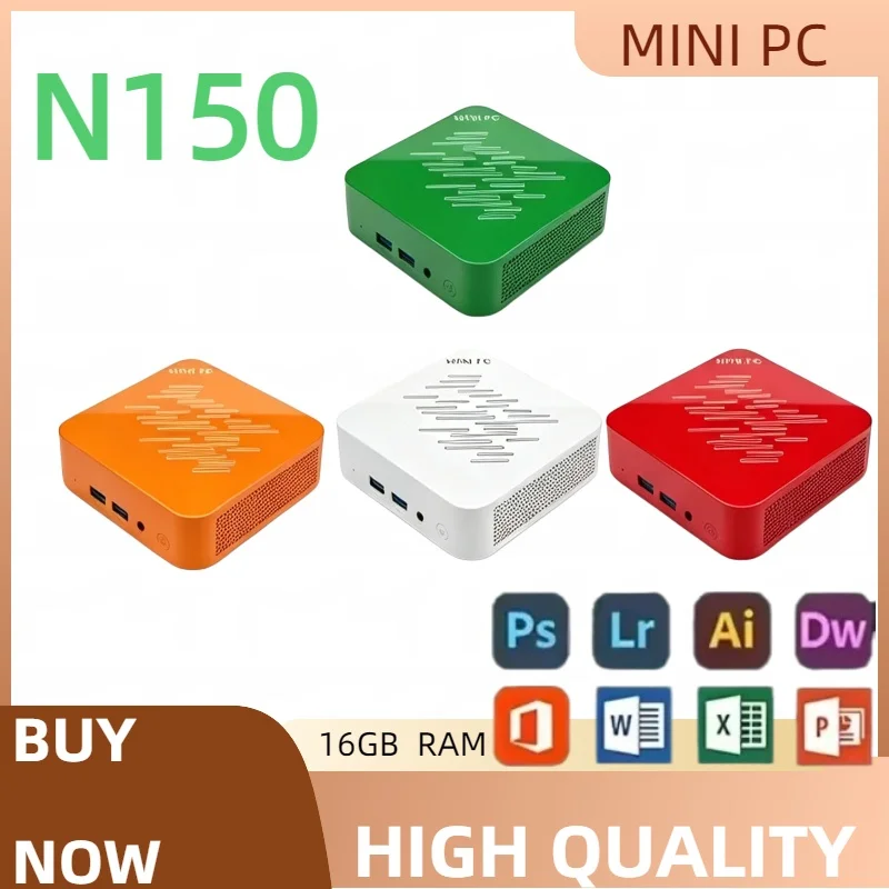 Mini PC  16GB RAM Core  N150 1TB 2TB Large 1T 2TSSD High Definition 4K HD Game Office Desktop Device