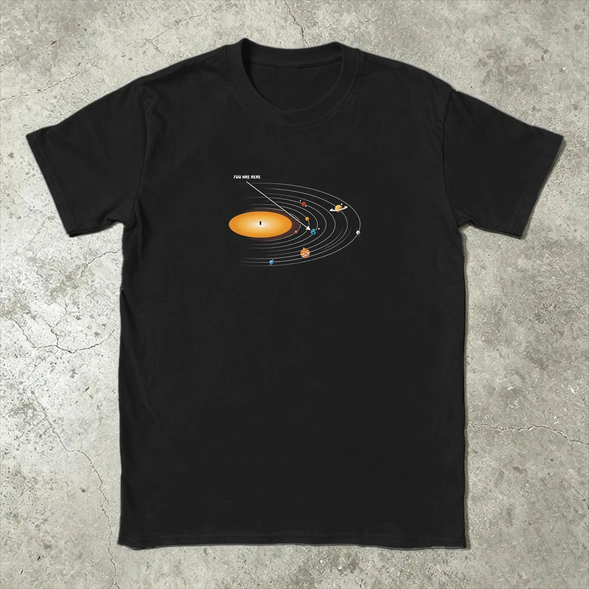 Funny Flat Earth Astronomy T Shirt Men's  100% Cotton Casual T-Shirts Round Neck Well This Is Awkward Solar System Tops Adult
