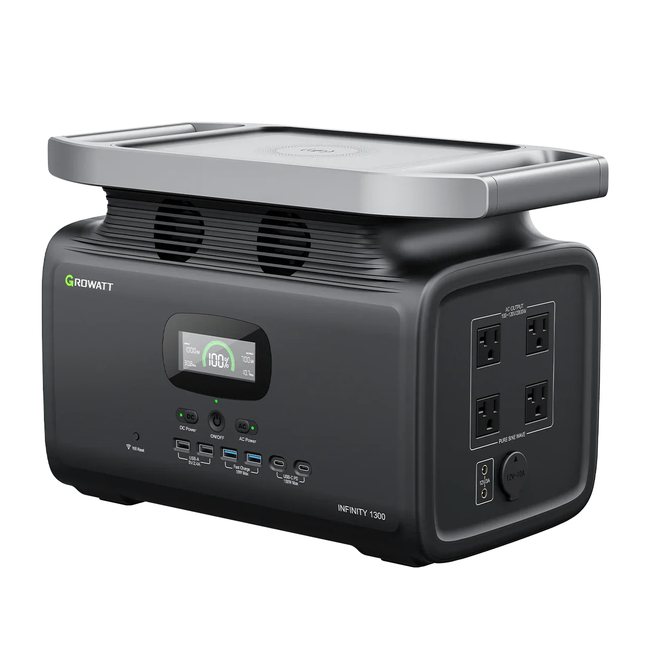 

Горячая Распродажа Growatt INFINITY 1300 портативная электростанция LiFePO4 Втч генератор на солнечной энергии для использования в кемпинге