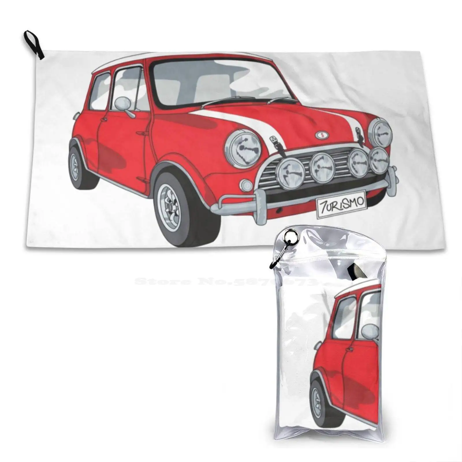 Morris Mini Cooper S Soft Washcloths Face Towel Mini Morris Cooper Red Old Classic Vintage Retro Micro Turismo