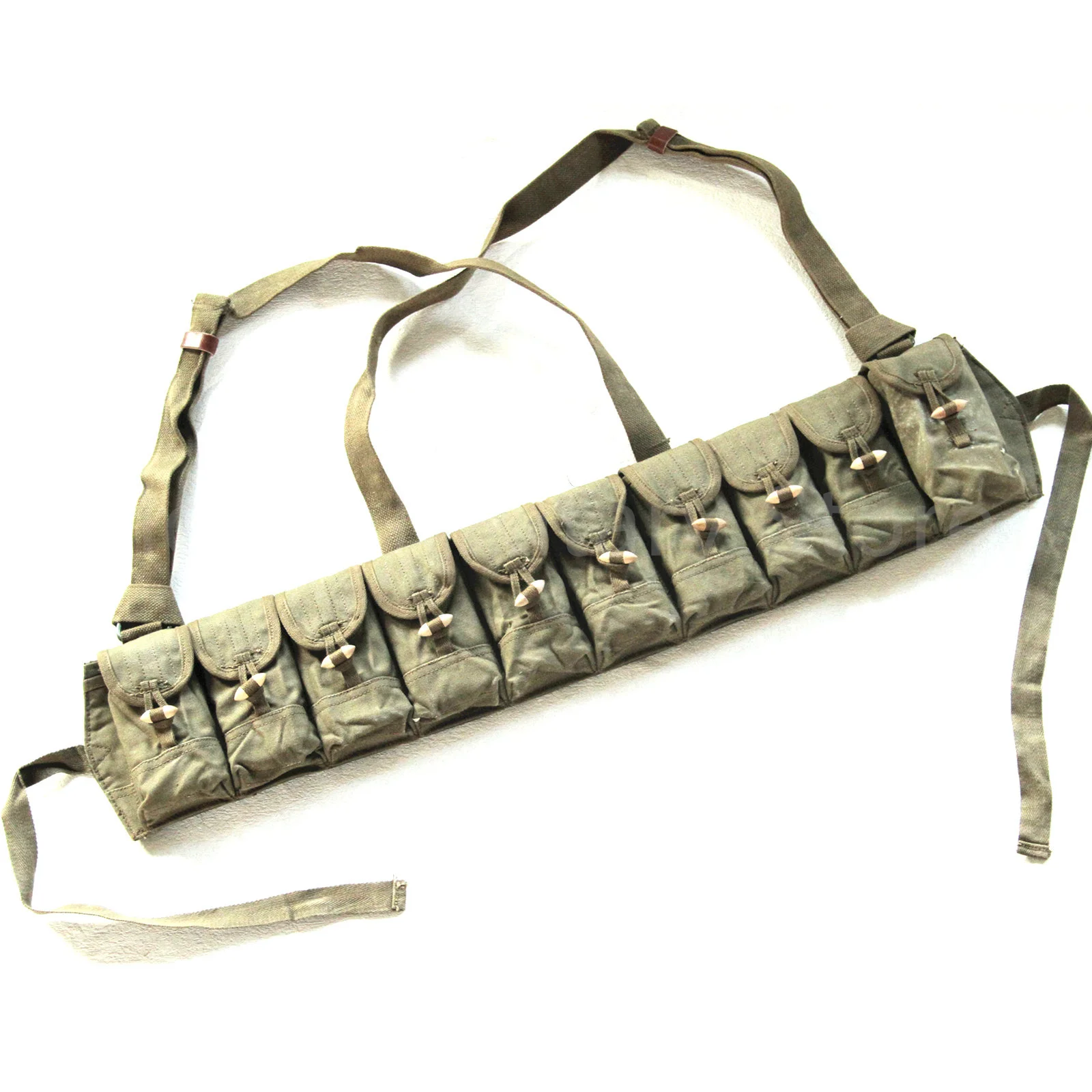 Original Military Surplus Chinese Type 56 7.62X39 Semi-automatic rifle Chest Rig SKS BANDOLIER Pouches Magezine Holder Canvas