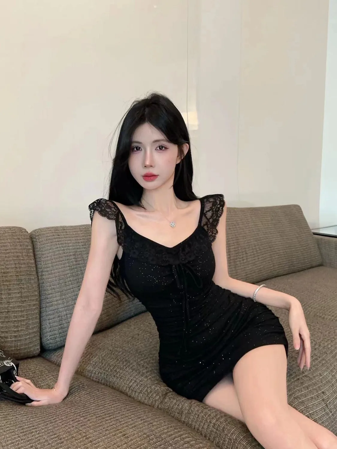 여성용 민소매 퍼플 여름 오프숄더 원숄더 스트랩리스 스트랩 없는 섹시 드레스