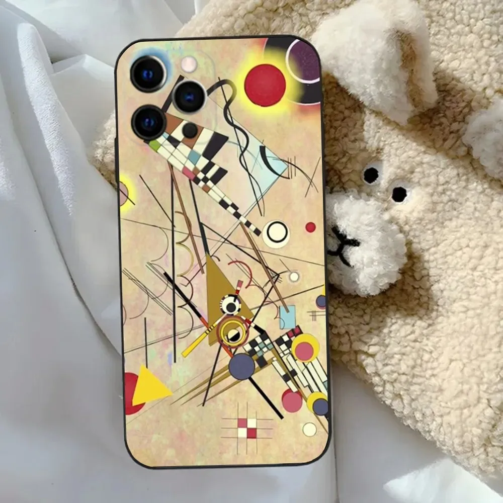 Wassily Kandinsky Abstract  Phone Case For Apple iPhone 15,14,13,12,11,Pro,X,XS,Max,XR,Plus,Mini Soft Black Cover