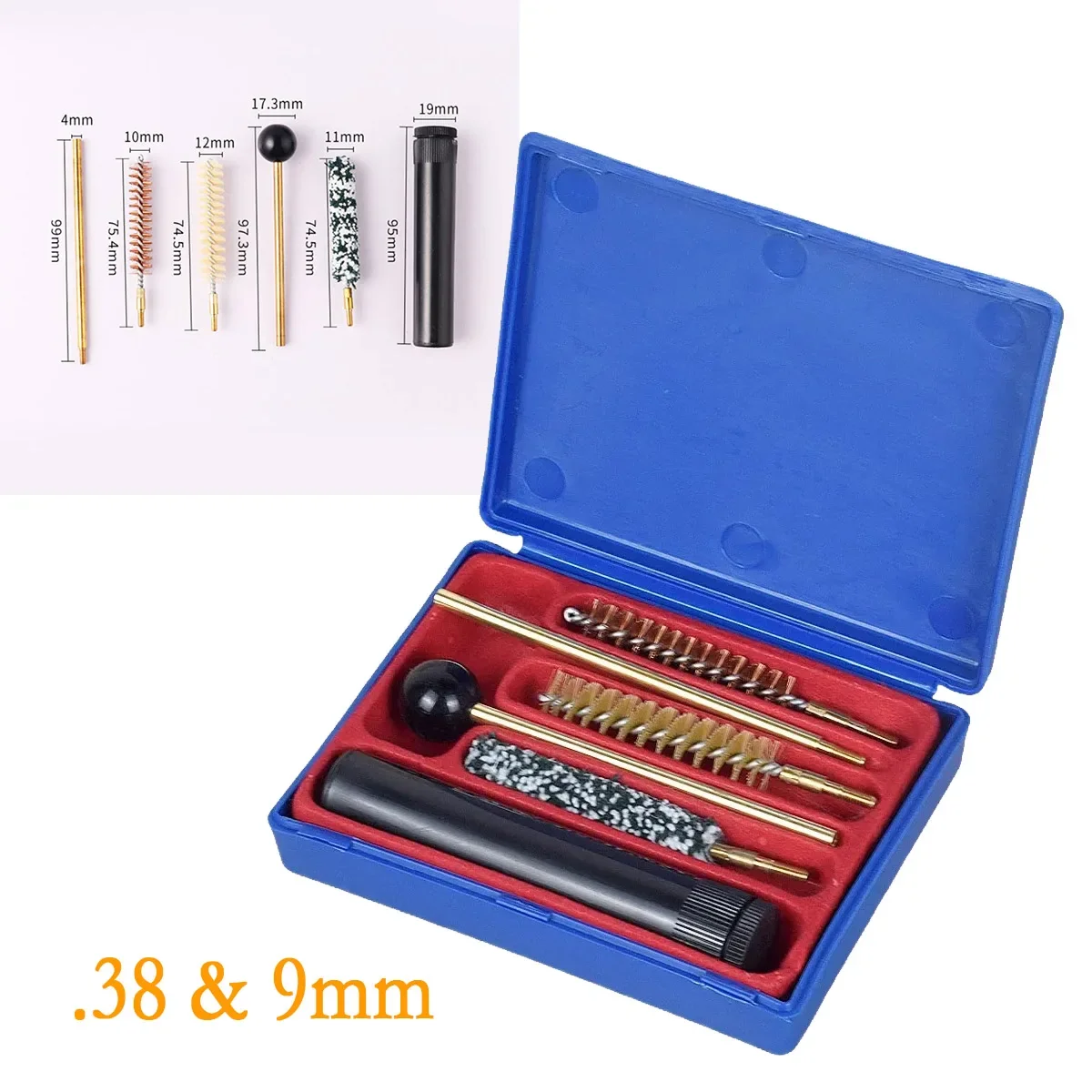 Tactical 6 Pcs Universal Pistol Rifle Professional Gun Cleaning Kit .22cal .44 .45cal .38 .357 9mm Brush Tool Set Accessories