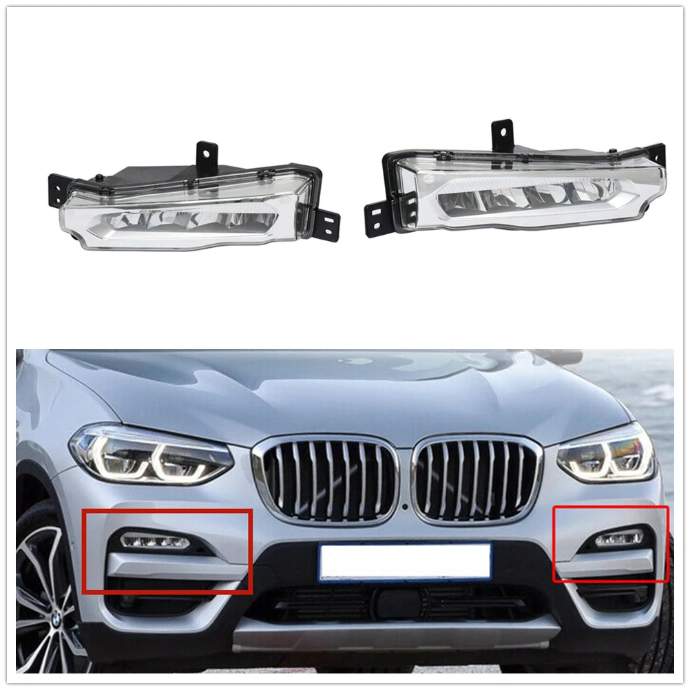 

DRL Front Bumper Side Daytime Running Light LED Fog Light For BMW X3 G01 X4 G02 2017 2018 2019 63177412527