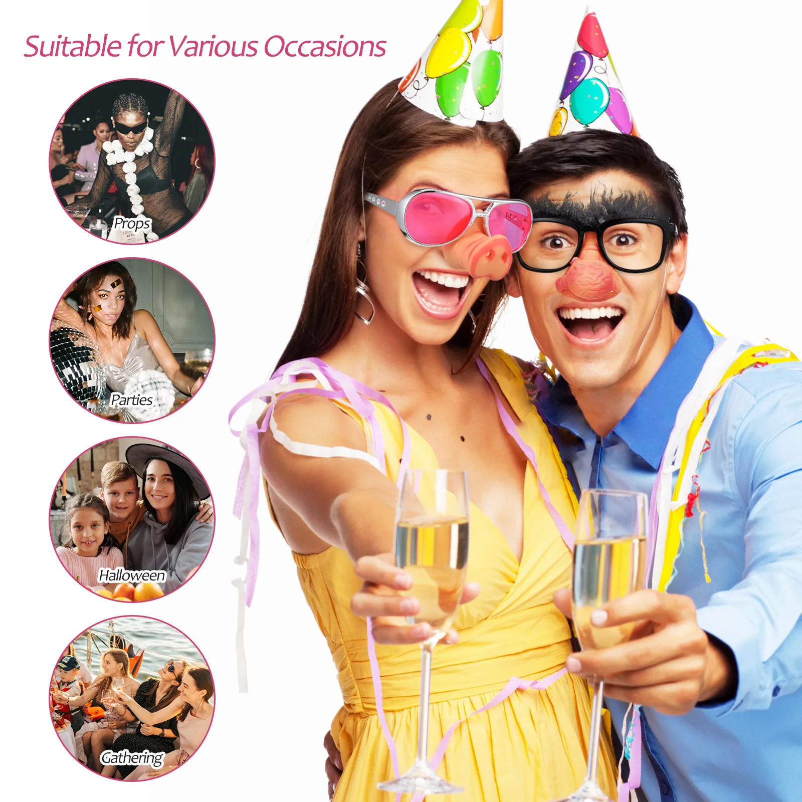 

3 шт. очки вечерние очки Хэллоуин реквизит для фотобудки забавные аксессуары для костюмов