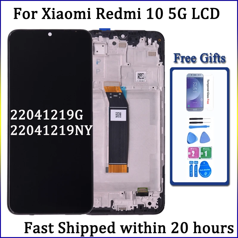 

6.58" Screen for Xiaomi Redmi 10 5G Lcd Display Digital Touch Screen with Frame for Redmi 10 5G 22041219G, 22041219NY