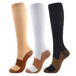 Chaussettes de compression en fibre de cuivre pour hommes et femmes, sports de plein air, heureux, intéressant, nylon, varices, infirmières, fitness, ty.com