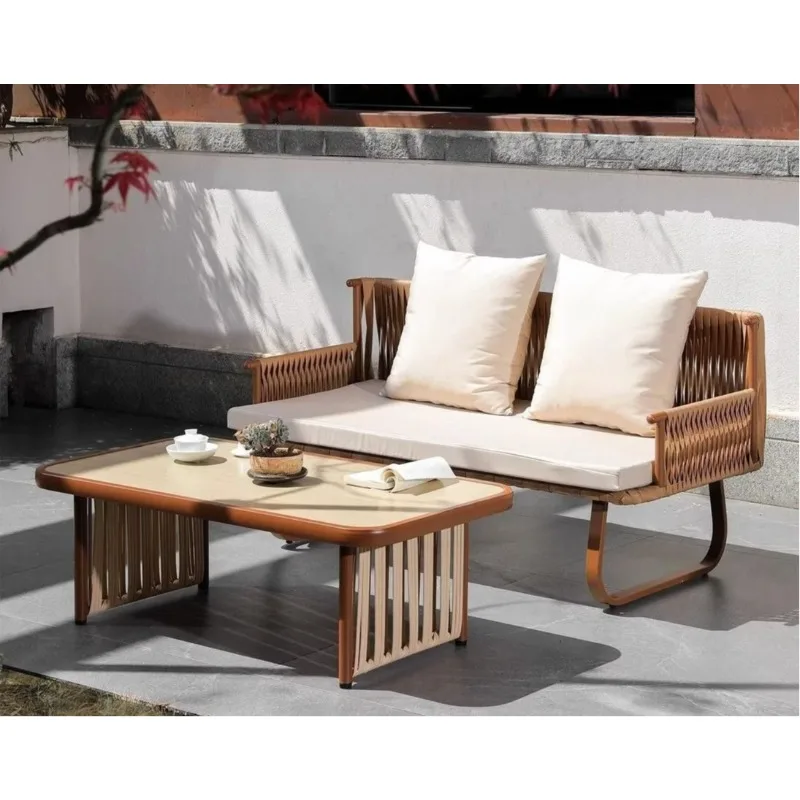 Sofa waterproof and sunscreen yard, open-air sofa chair can lie down and sleep on the concubine chair