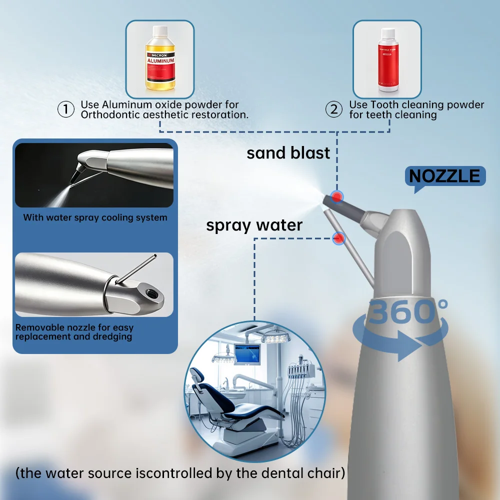 Dental Air Abrasion Master Aluminum Oxide Sandblaster With Water Spray PTL Quick Coupling Dental Air Polisher Micro Blaster