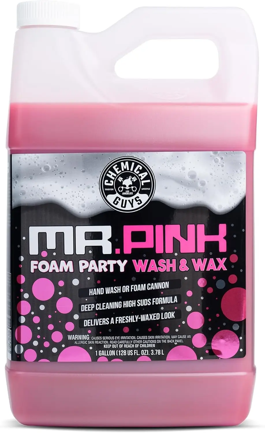 

Mr. Pink Foam Party Wash & Wax – 128 oz Tangerine Scent High Foaming Car Wash Soap for Foam Cannons and Buckets