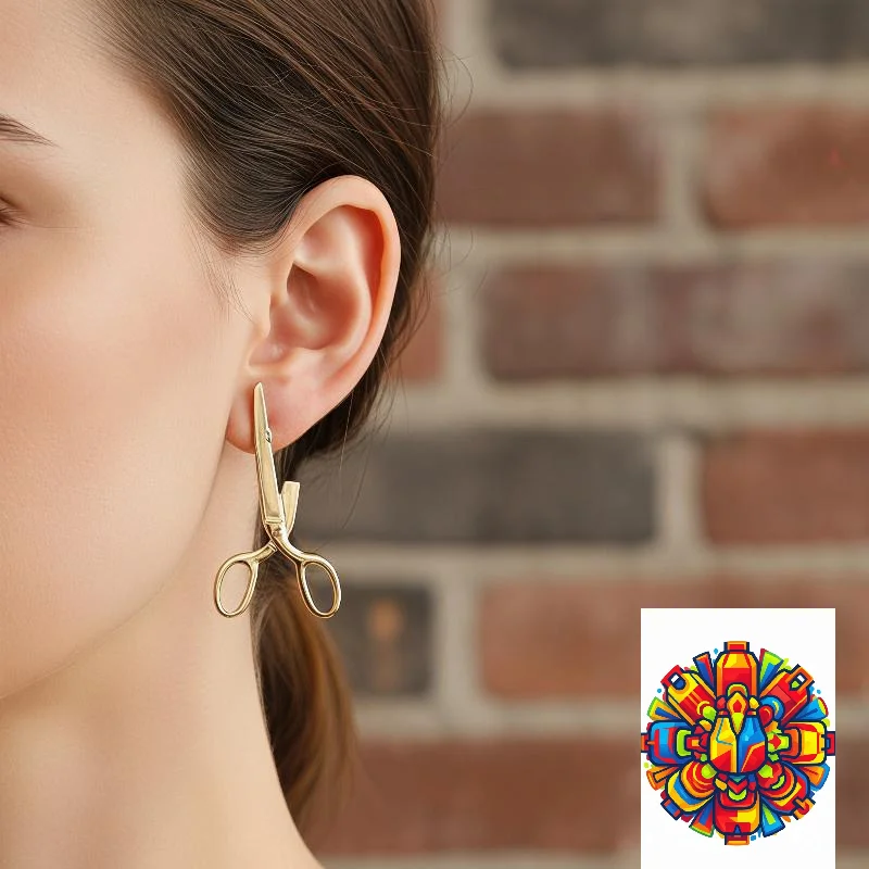 Retro Hypoallergenic Scissors Ear Studs Delicate Fashion Earrings for Women Wedding Guest Holiday Party Gift